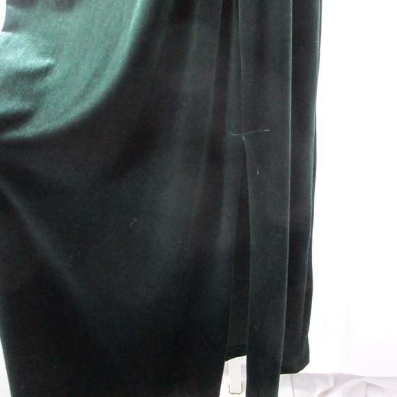Vintage Robbie Bee Velvet Maxi Dress Sz 10 Whimsigoth Deep Green Long Sleeves - Picture 2 of 6